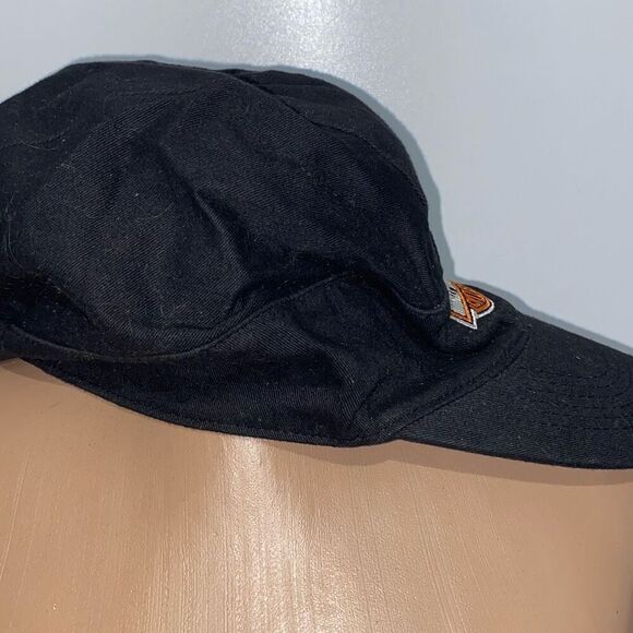 Harley-Davidson Men's Black Tie Back Cotton Baseball Cap Hat Adjustable - Picture 3 of 8